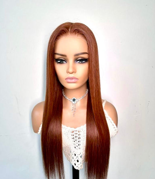 Chocolate Brown Straight HD Glueless Brazilian Wig