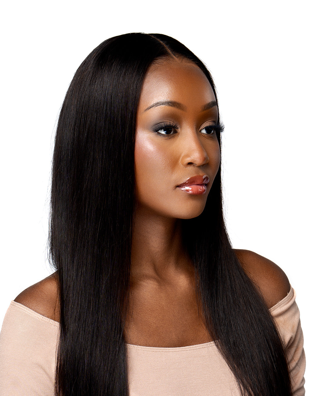 Black Straight Glueless Brazilian Wig